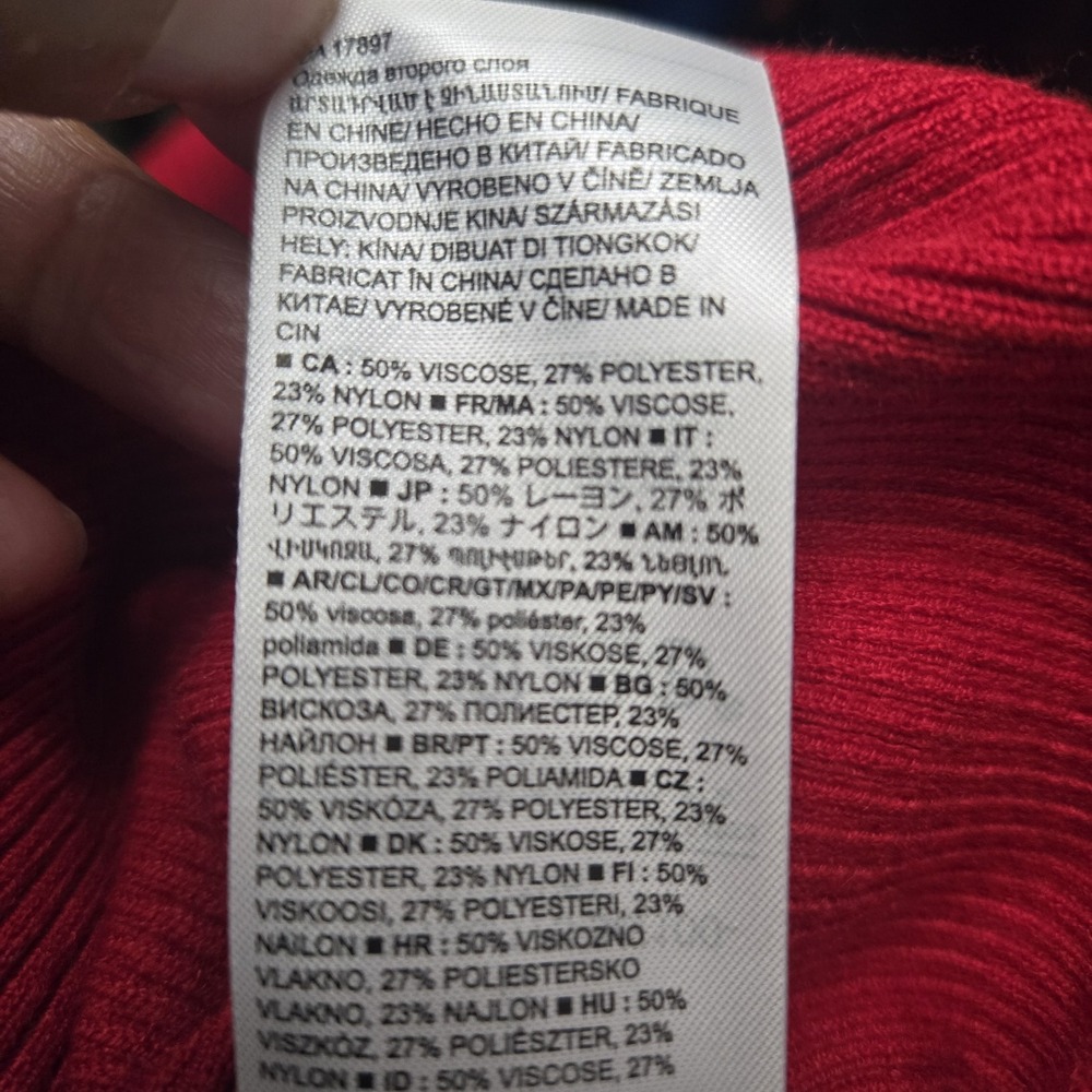 Banana Republic Lenzing Ecovero Serene Sweater Dress Large Red Ribbed Date Night - Picture 12 of 16